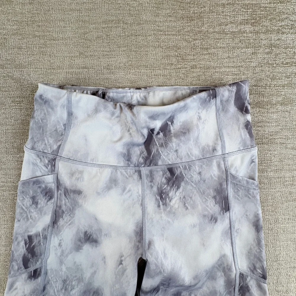 Calvin Klein Performance Womens Gray Marble Tie Dye Leggings Pockets PFJOH2132 M